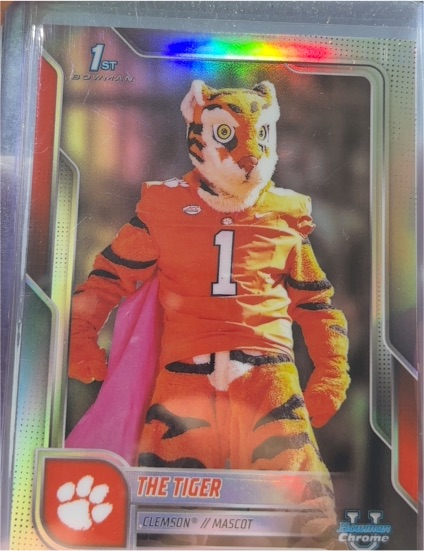 2025 Bowman U Chrome 1st #The Tiger Clemson Mascot — front