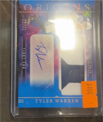 2025 Panini Origins #RJJ-TW Tyler Warren — front