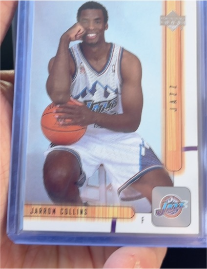 2001-02 Upper Deck #396 Jarron Collins Utah Jazz Rookie Card — front
