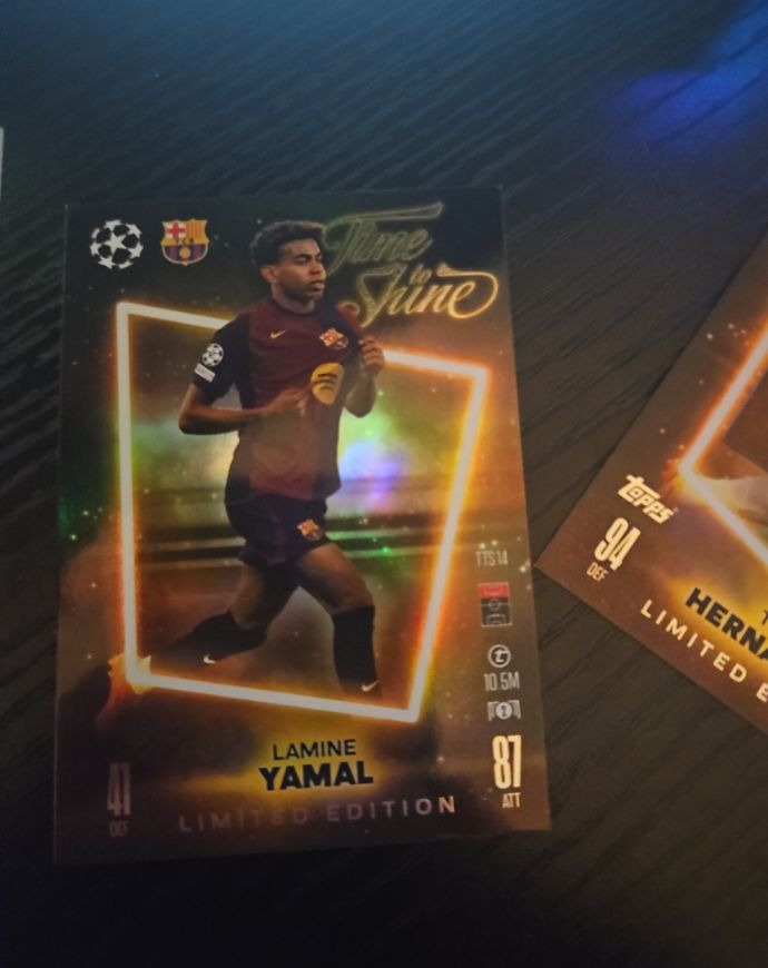 2024-25 Topps Match Attax #TTS14 Lamine Yamal Time to Shine Limited Edition — front