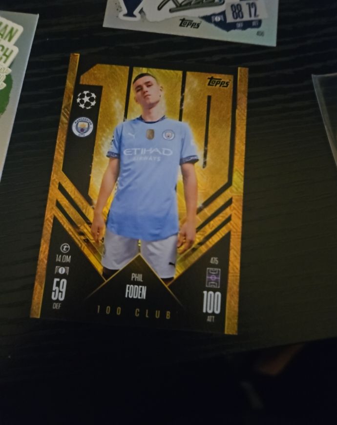 2024 Topps Match Attax UEFA Champions League #475 Phil Foden 100 Club — front