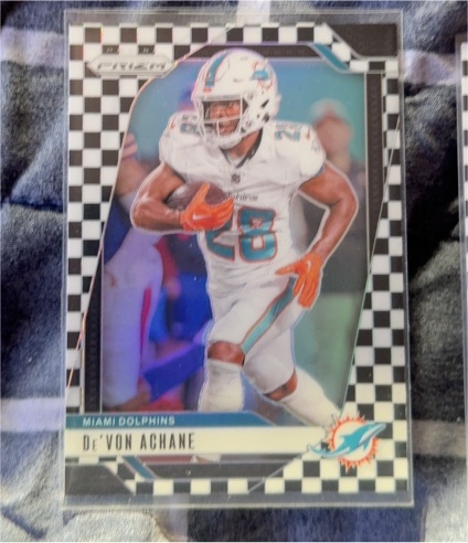 2024 Panini Prizm Black & White Checkerboard De'Von Achane — front