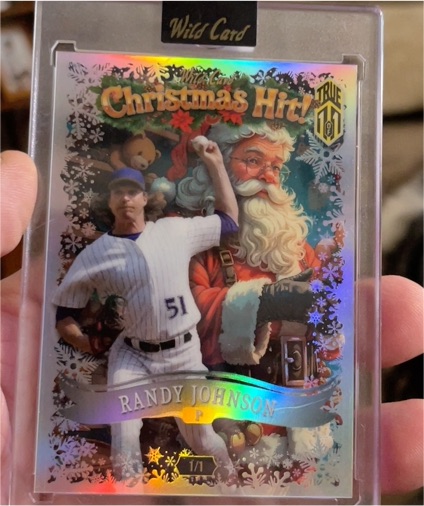 2025 Wild Card Holiday Hits Christmas Hit! #1/1 Randy Johnson — front