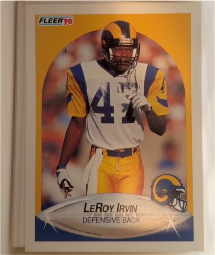 1990 Fleer #40 LeRoy Irvin Los Angeles Rams — front
