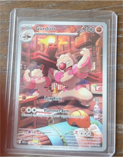 2025 Pokémon TCG #126 Gurdurr Black Bolt Illustration Rare — front