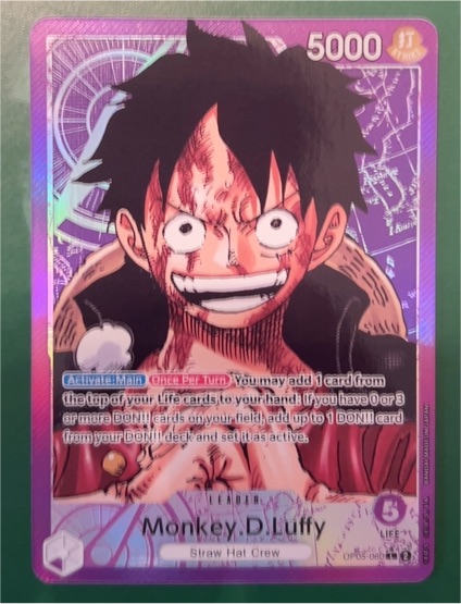 One Piece Card Game OP05-060 Monkey D. Luffy Alternate Art Leader Awakening of the New Era — front