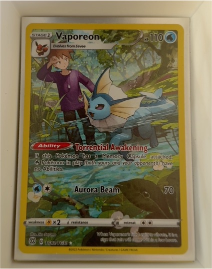 2022 Pokémon SWSH Brilliant Stars #TG02 Vaporeon — front
