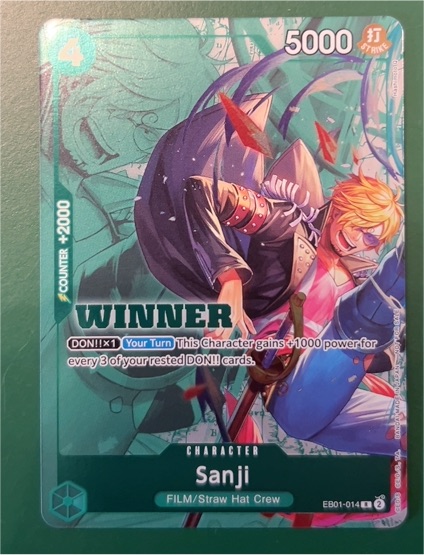 2025 One Piece Card Game EB01-014 Sanji Winner — front