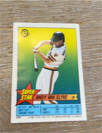 1989 Topps Super Star Sticker #54 Andy Van Slyke — front