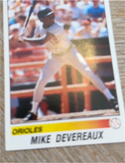 1990 Topps #12 Mike Devereaux — front