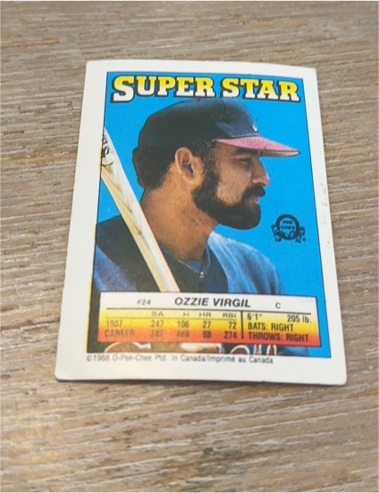 1988 O-Pee-Chee Super Star Sticker Backs #24 Ozzie Virgil — front