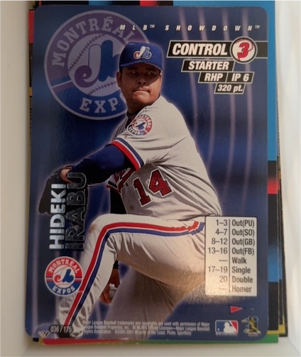 2001 MLB Showdown Pennant Run #036 Hideki Irabu — front