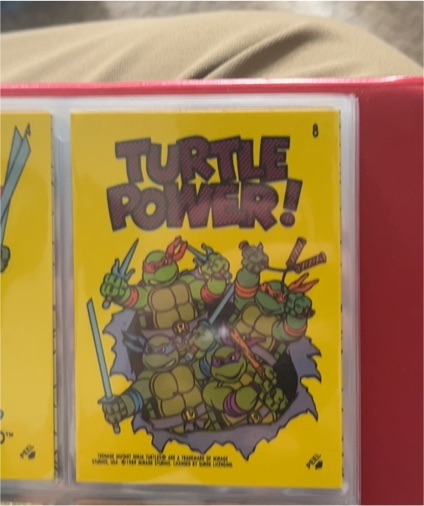 1989 Topps Teenage Mutant Ninja Turtles Stickers #8 Turtle Power! — front