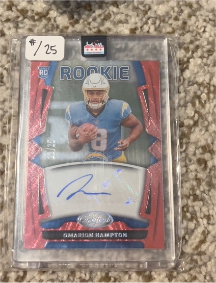 2025 Panini Certified Omarion Hampton Rookie Autograph Red /25 — front