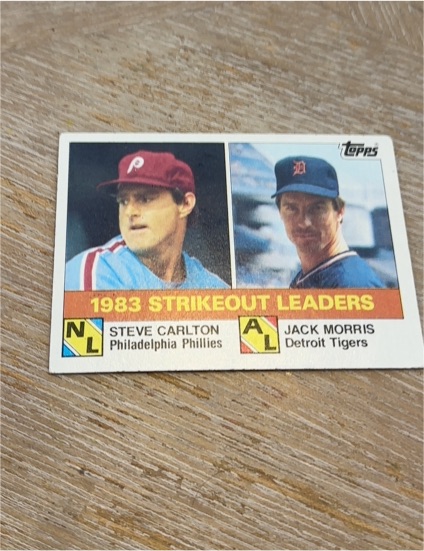 1984 Topps #136 1983 Strikeout Leaders Steve Carlton Jack Morris — front
