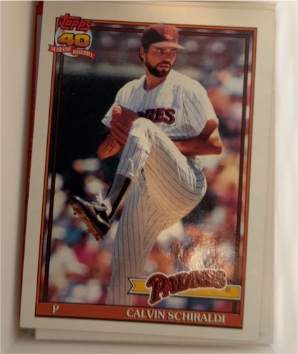 1991 Topps Desert Shield #424 Calvin Schiraldi — front