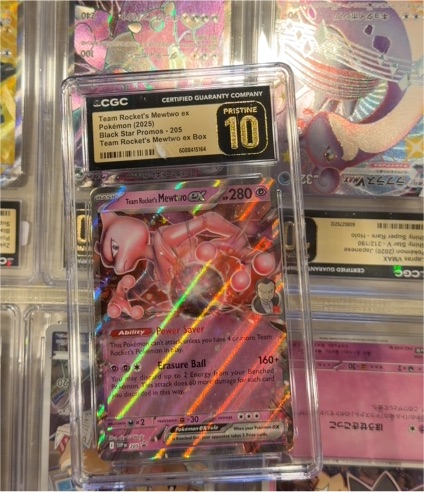 2025 Team Rocket's Mewtwo EX #205 Black Star Promo — front