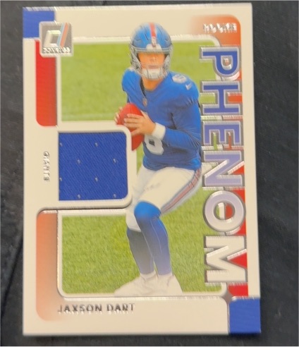 2025 Panini Donruss #RPJ-JDT Jaxson Dart Rookie Phenom Jersey Patch — front