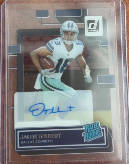 2022 Clearly Donruss #81 Jalen Tolbert Rated Rookie Autographs — front