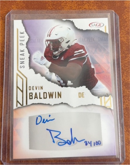 2023 Sage Hit Sneak Peek Autographs #SPA-DB Devin Baldwin — front