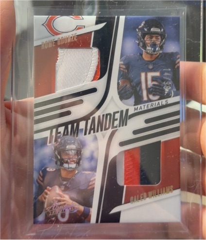 2025 Panini Absolute #TTM-CHI Caleb Williams / Rome Odunze Team Tandem Materials — front