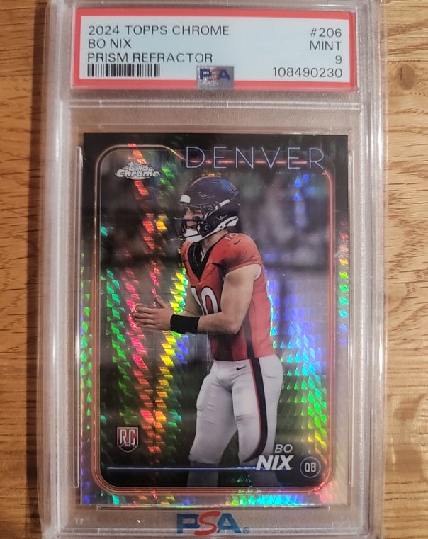 2024 Topps Chrome #206 Bo Nix Prism Refractor — front