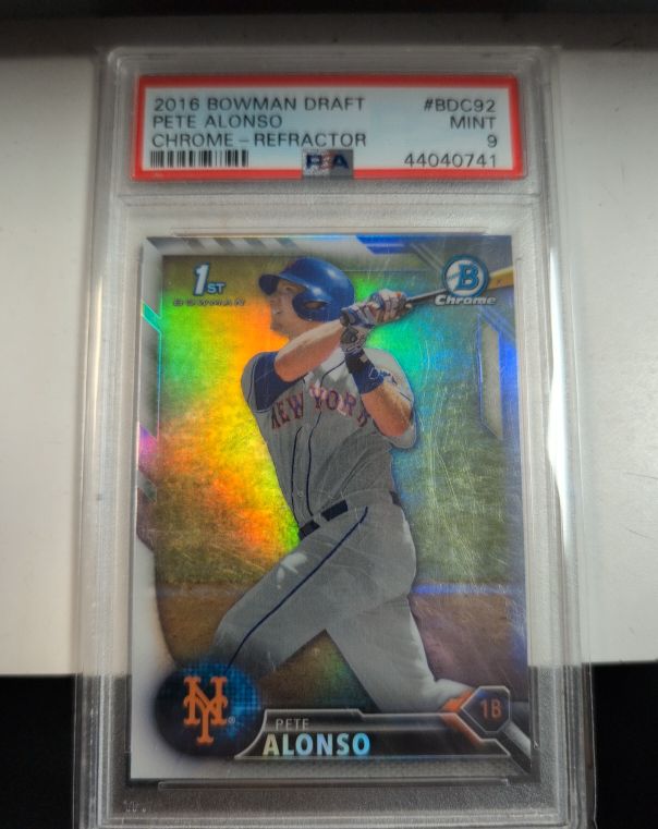2016 Bowman Draft #BDC92 Pete Alonso Chrome Refractor — front