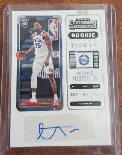 2022-23 Panini Contenders #154 Michael Foster Jr. Rookie Ticket — front