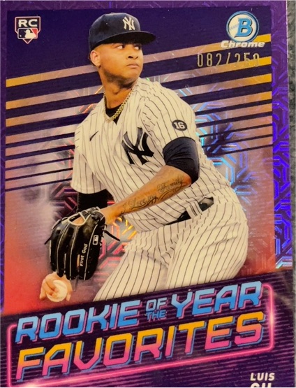 2022 Bowman Chrome #ROYF-15 Luis Gil Rookie of the Year Favorites Mojo Refractor — front