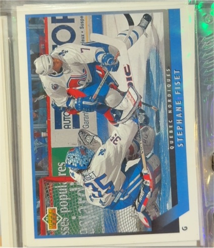 1993-94 Upper Deck #203 Stephane Fiset Quebec Nordiques — front