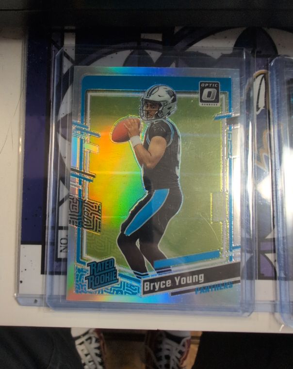 2023 Donruss Optic #213 Bryce Young Rated Rookie Purple Shock Prizm — front