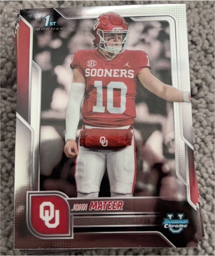 2025 Bowman Chrome #1 John Mateer — front