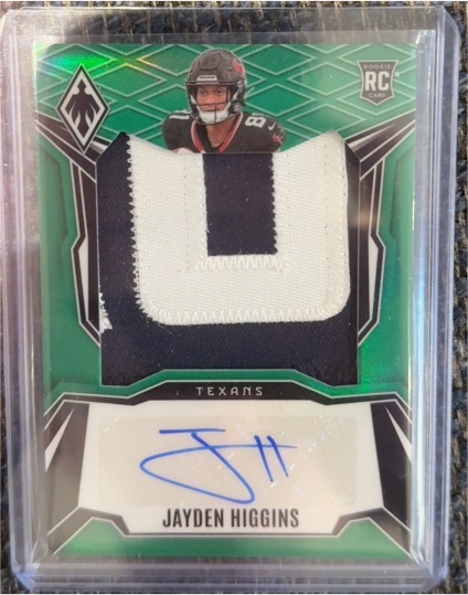 2025 Panini Phoenix Rookie Jumbo Patch Auto #/199 Jayden Higgins — front
