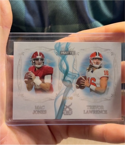 2021 Wild Card MATTE - Dueling Guns Mac Jones, Trevor Lawrence #MDG-5 — front