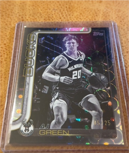 2025-26 Topps Basketball #57 AJ Green Milwaukee Bucks Blackout — front