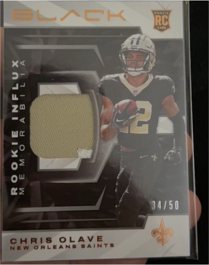 2022 Panini Black Rookie Influx Memorabilia #RIM-COL Chris Olave — front