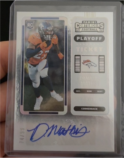 2022 Panini Contenders Playoff Ticket #206 Damarri Mathis — front