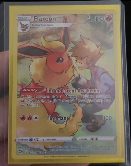 2022 Pokemon TCG Brilliant Stars Trainer Gallery #TG01 Flareon — front