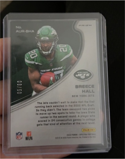 2022 Panini Spectra Football #AUR-BHA Breece Hall — front