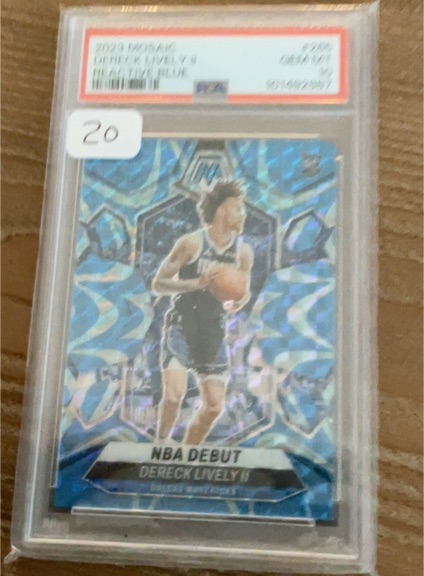 2023-24 Panini Mosaic #265 Dereck Lively II NBA Debut Reactive Blue — front
