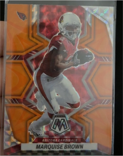 2022 Panini Mosaic #16 Marquise Brown Mosaic Reactive Orange — front