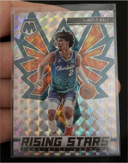 2021-22 Panini Mosaic #1 LaMelo Ball Rising Stars Silver Prizm — front