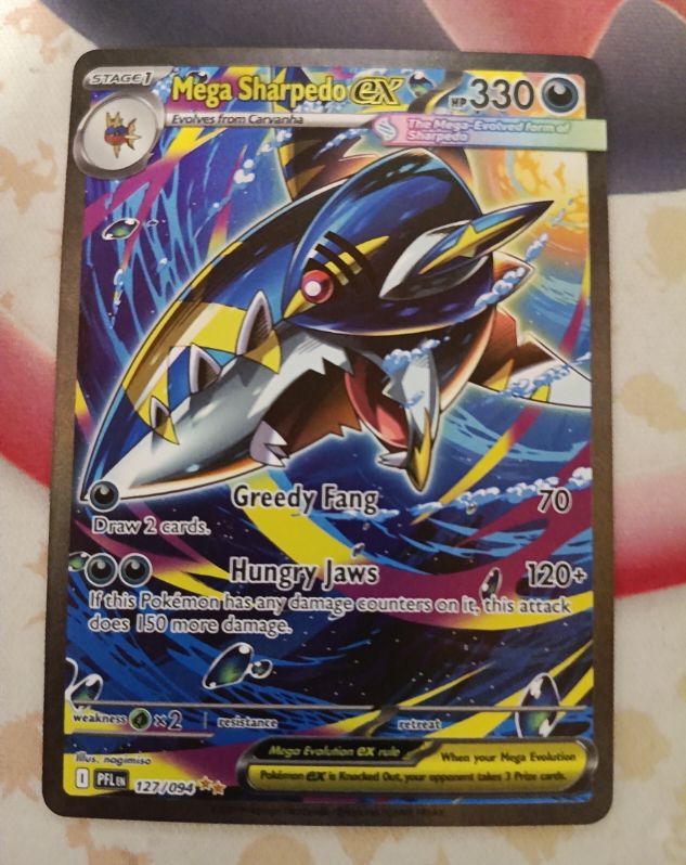 2025 Pokémon Phantasmal Flames #127 Mega Sharpedo ex — front