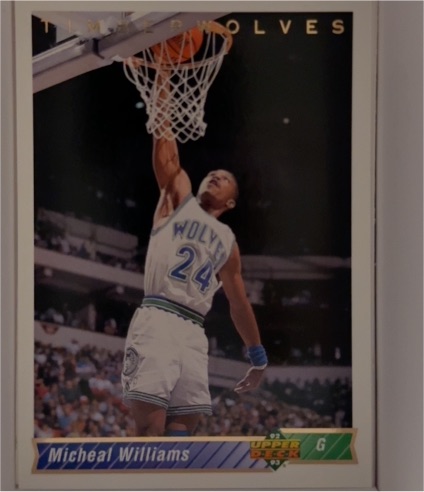1992 Upper Deck #398 Micheal Williams Minnesota Timberwolves — front