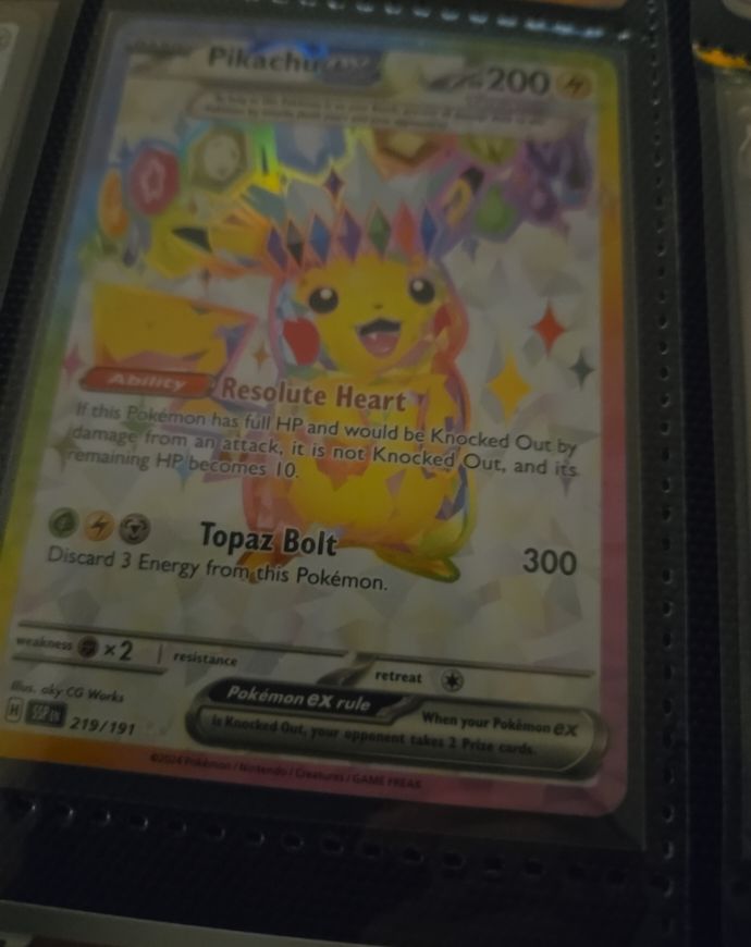 2024 Pokémon SV08: Surging Sparks #219/191 Pikachu EX — front