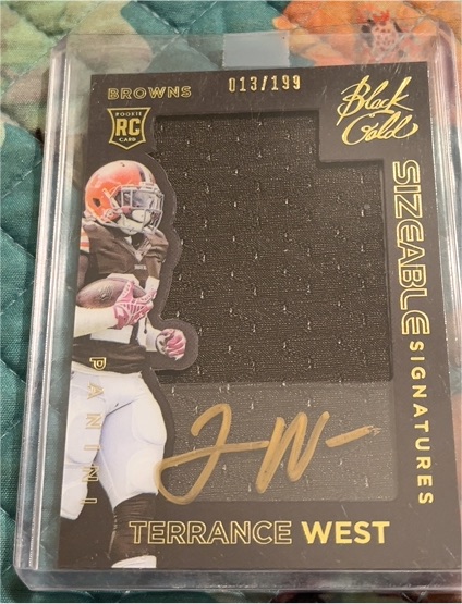 2014 Panini Black Gold Sizeable Signatures #013/199 Terrance West — front