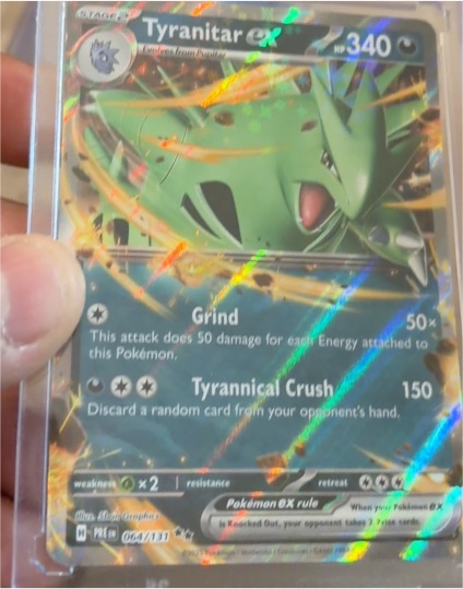 2025 Pokemon Scarlet & Violet Prismatic Evolutions #064 Tyranitar ex — front