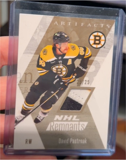 2025-26 Upper Deck Artifacts NHL Remnants #NR-11 David Pastrnak — front