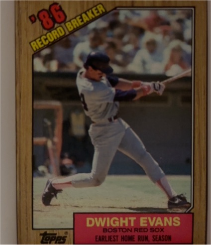 1987 Topps #3 Dwight Evans '86 Record Breaker — front