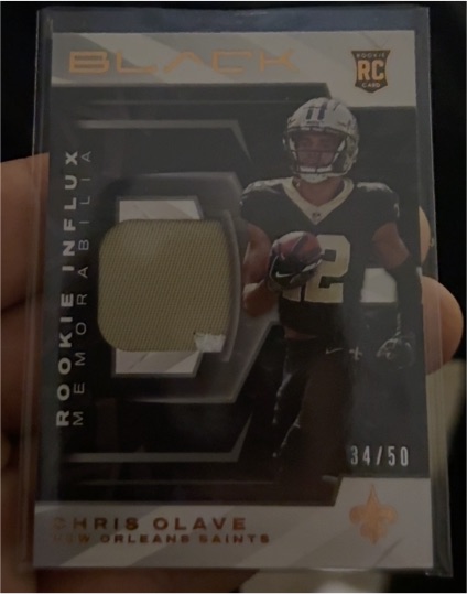 2022 Panini Black Rookie Influx Memorabilia #RIM-COL Chris Olave — front